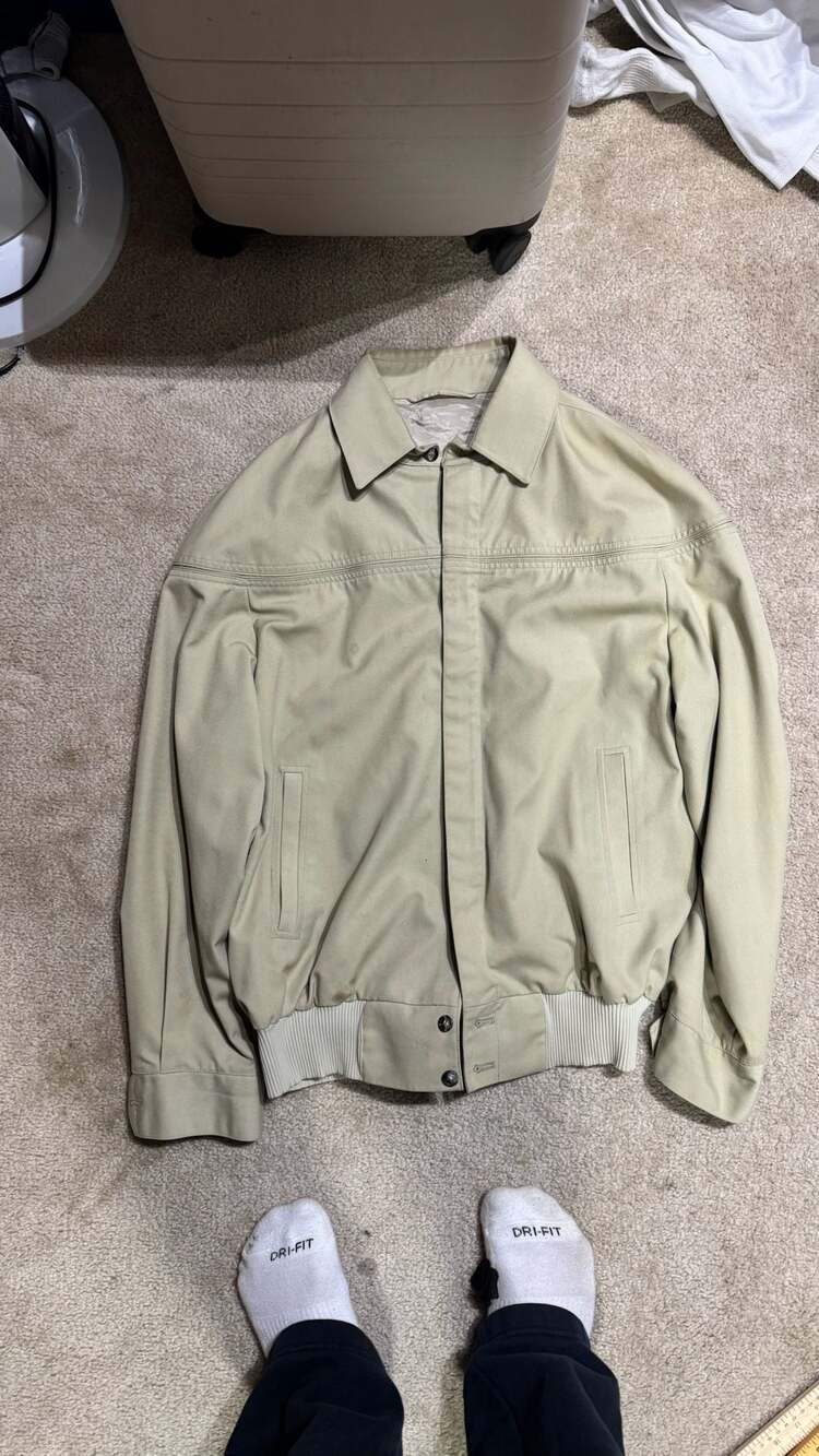 Vintage Utex Beige Cotton Bomber Golf Jacket